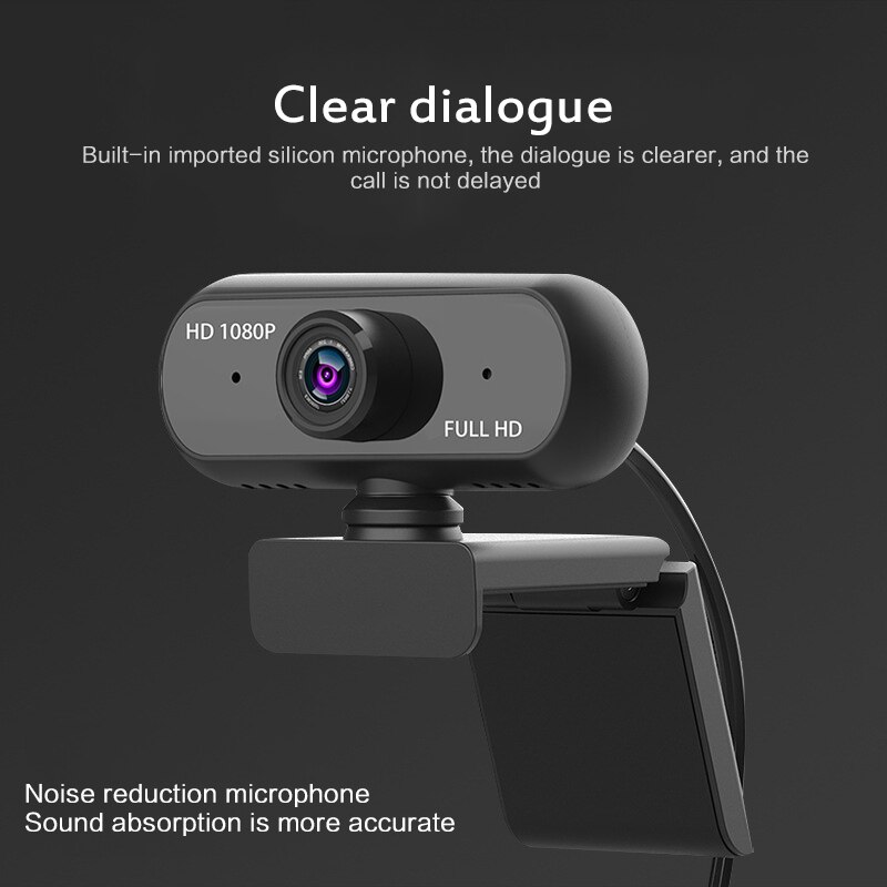 Full HD 1080P Webcam Camera Wide-angle USB Driver-free Auto Focus With Sound Absorption Microphone For Desktop Computer: Default Title