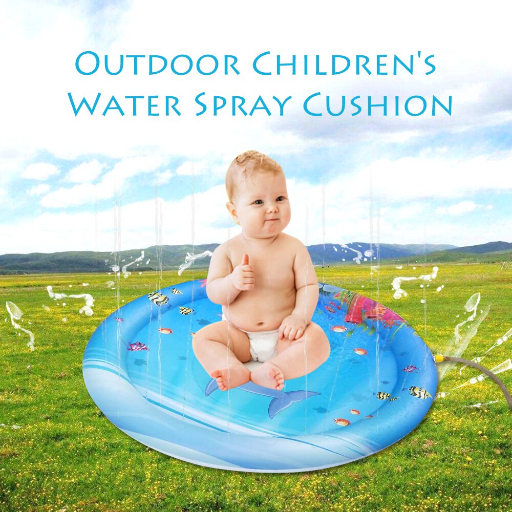 Blue Water Spray Mat Kussen Opblaasbare Spelen Pat Speelmat Pad Pasgeboren Baby Kussen Play Water Kussen Pad Zomer