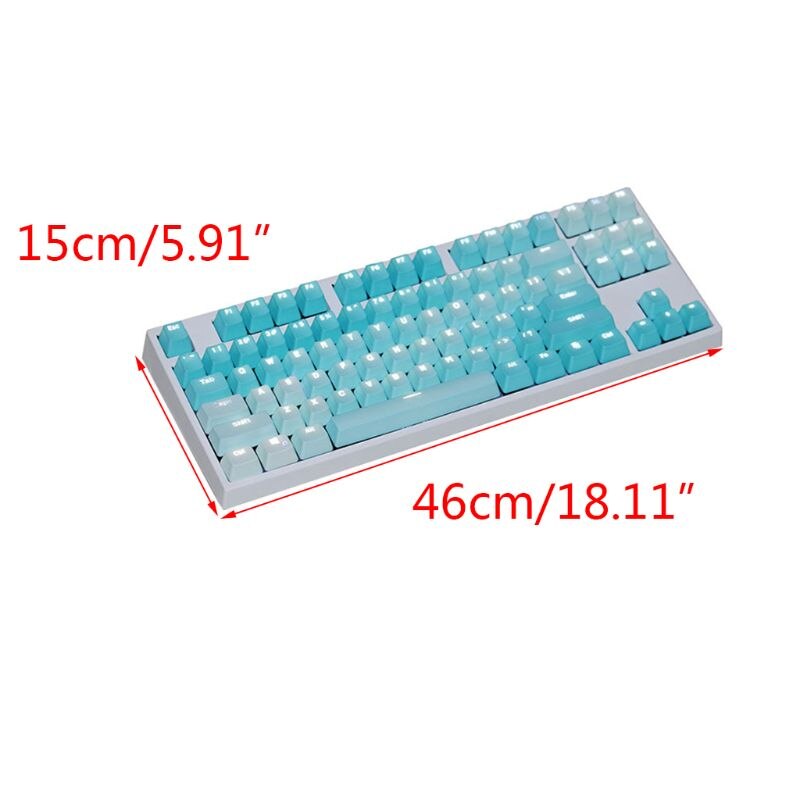 PBT Keycaps 87 104 108 Transparent Lettering Keys Double Shot Injection Backli Key Cap for Mechanical Keyboard 1 Set Replaceable