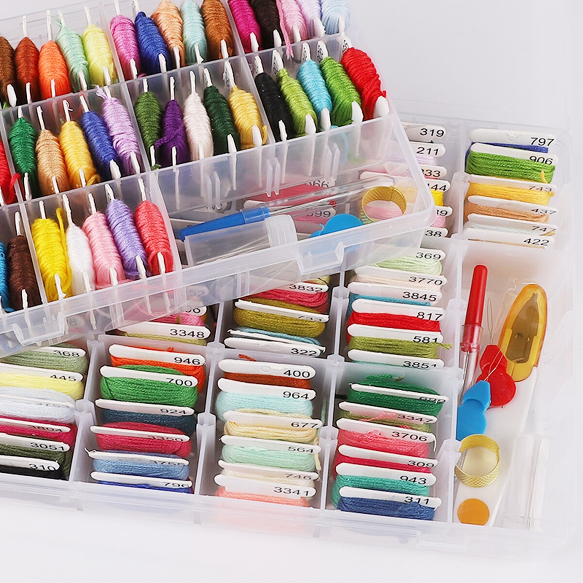 50/100 Colors Embroidery Thread Floss Cross Stitch Thread Tool Kit Box For DIY Handmade Sewing Craft Kit Box Set Tools