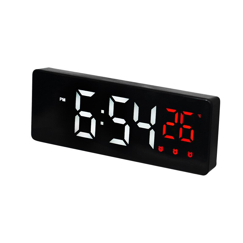 Spiegel akoestische controle sensor wekker huisraad multi display wekker met temperatuurweergave: Rood