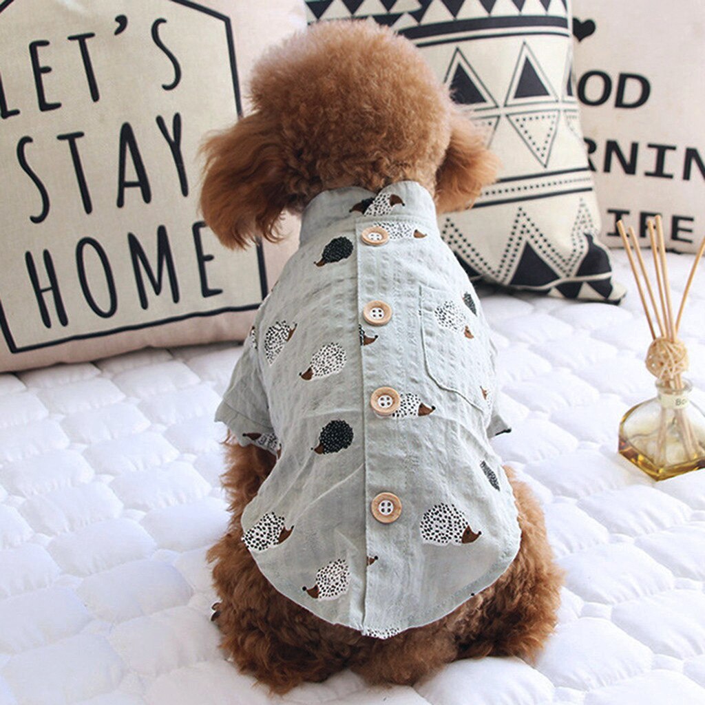 Hund Geschmack druck sommer Hemden Hund Kleidung Strand Hemd Hund Nette Druck Hawaii Strand Lässige Haustier Reise Hemd für Hund katze #0807y30: Blau / L
