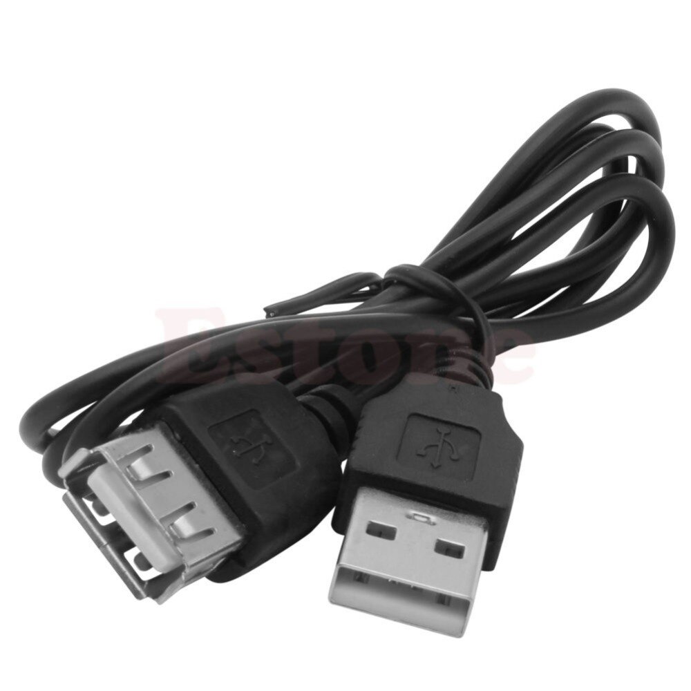 Zwart Usb 2.0 Man-vrouw Extension Verleng Kabel Snoer Nieuw