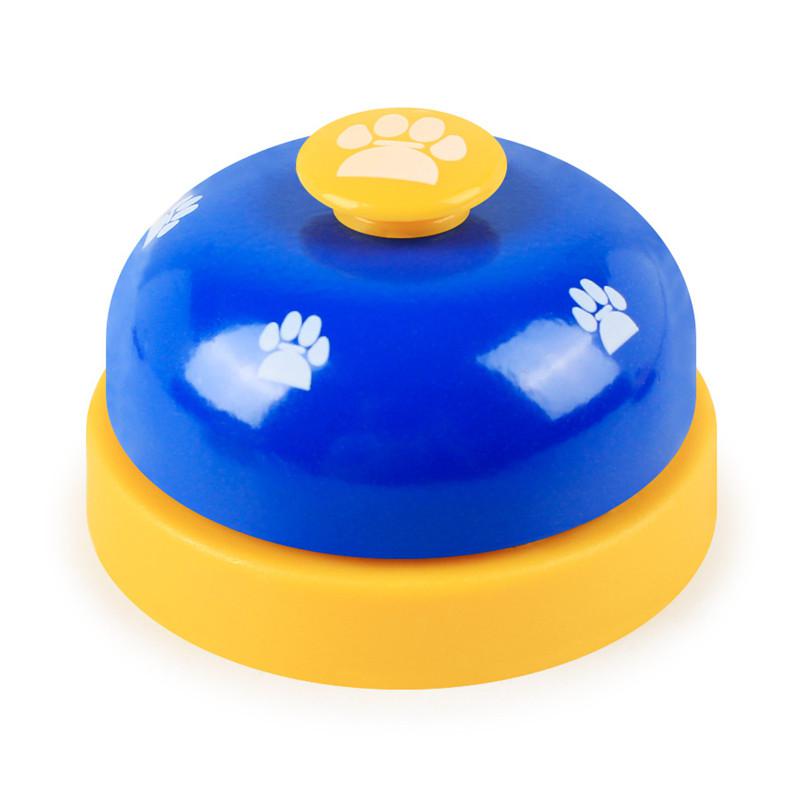 Kæledyr hund kat træning ring klokke metal hund interaktivt legetøj træning tilbehør kæledyr uddannelsesmæssig fodring ringe hund udstyr: Blå
