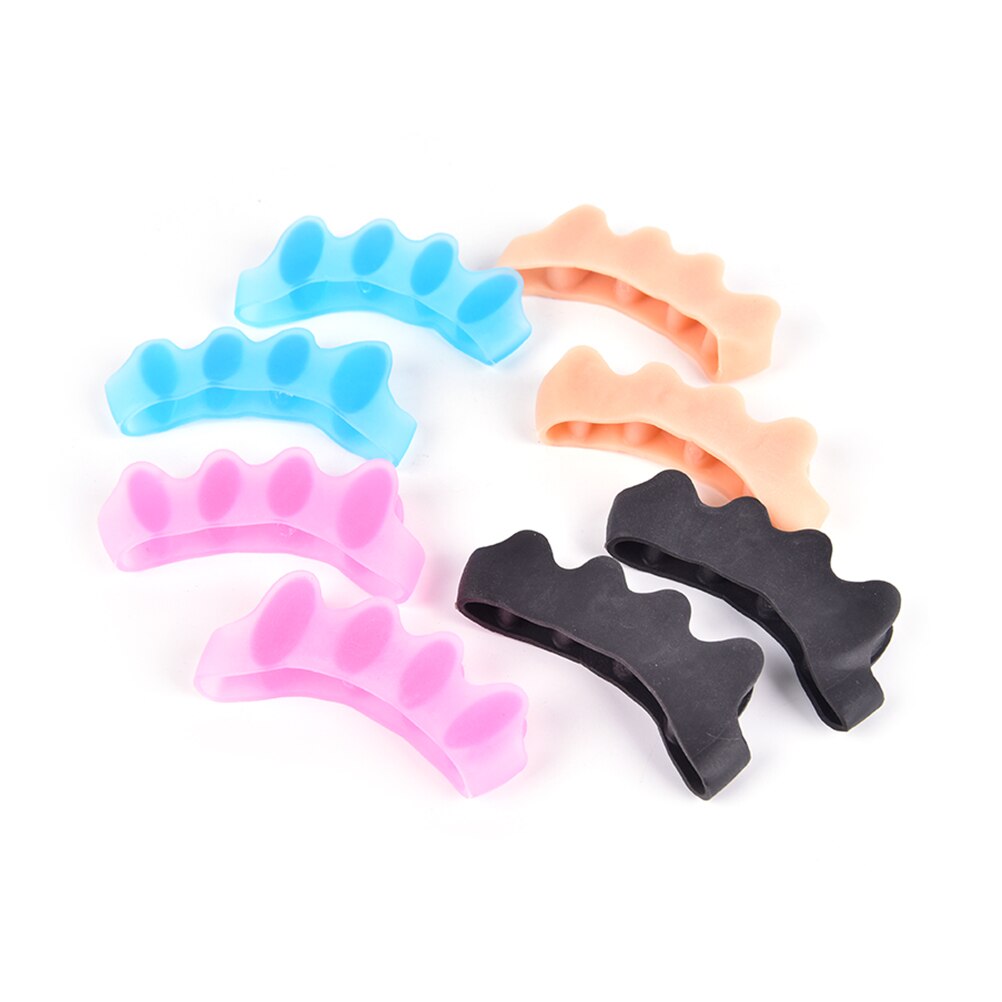 Corretor de hallux valgo de silicone, separador de cinco dedos e corretores de joanete, divisor para dedos, espalhador de pés, 1 par