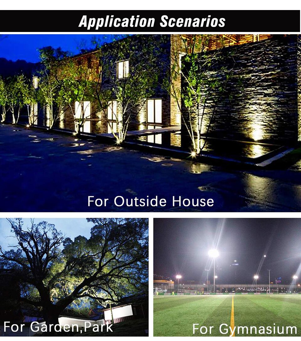 Waterproof IP65 Led Flood light Spotlight AC 220V 240V Floodlight 30W 50W 100W Outdoor Lighting Wall Lamp LED Flood Light