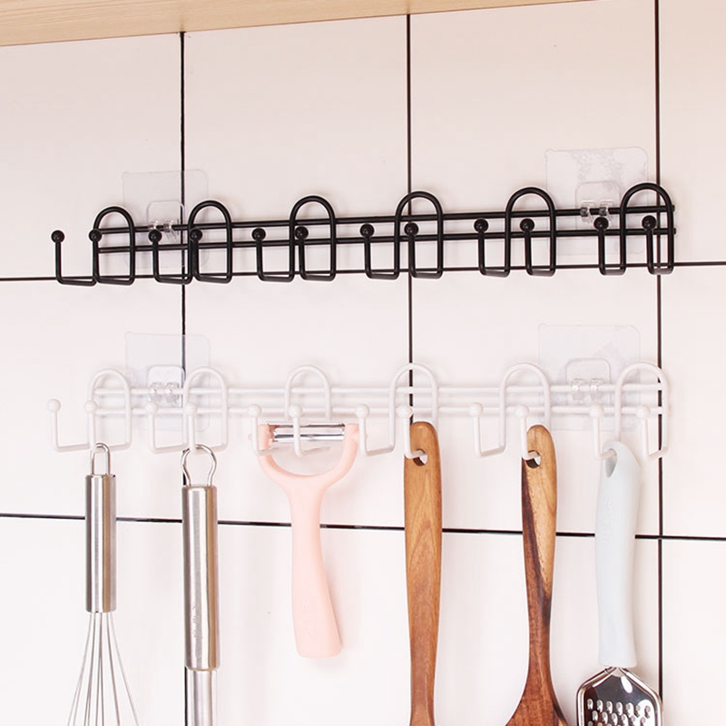 Køkken hængende hylde opbevaring kroge hængende garderobe skab organizer kop håndklæde holder kroge køkken tilbehør tilbehør