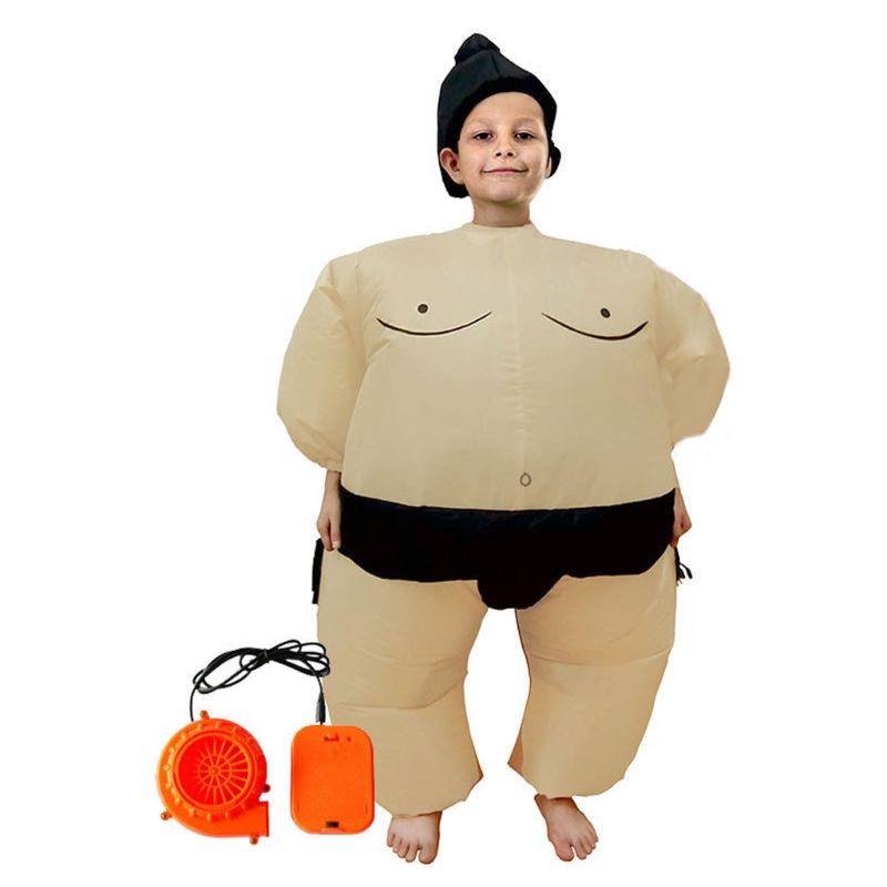 Disfraz de luchador de Sumo para niños, traje inflable de soplado, vestido de de Cosplay para chico y adulto