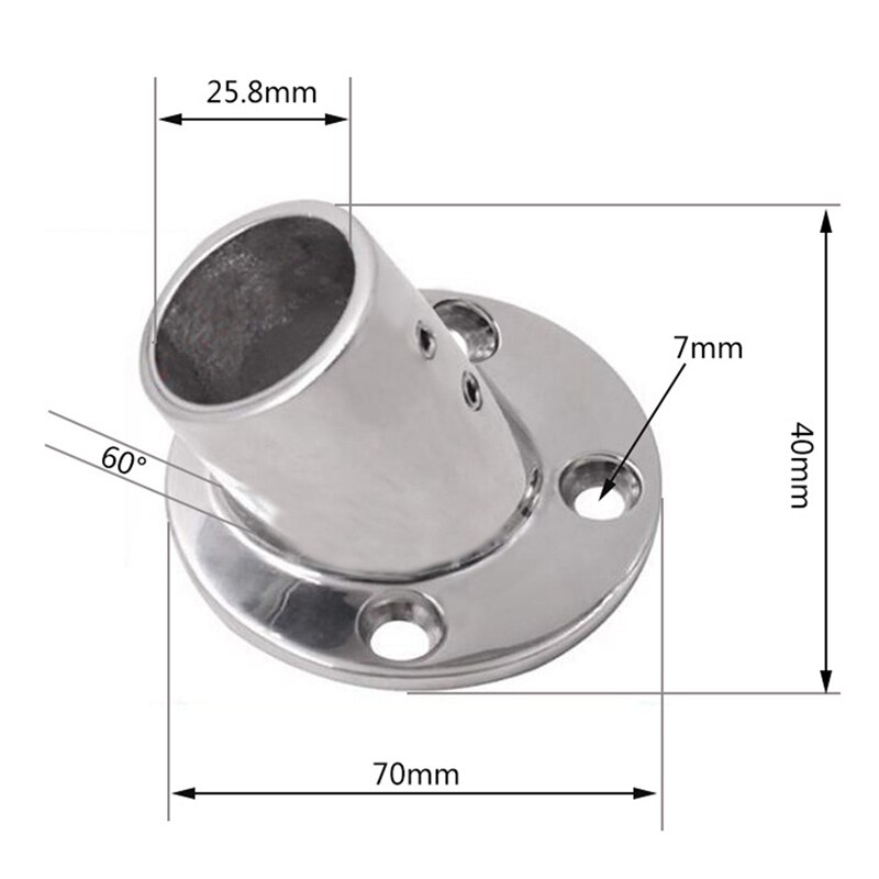 Marine Tube Base Stainless Steel 60 Degree Marine Handrail Fittings for Rowing Yachts