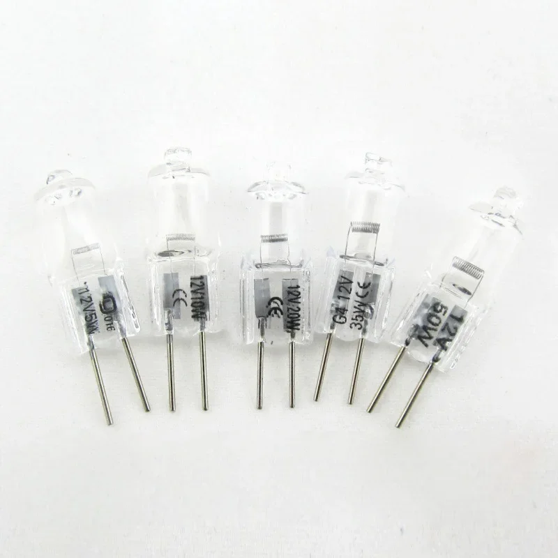 10pcs G4 12V 5W/10W/20W/30W/50W Halogen Lamp 2 Pin Light Bulb For Fragrance Light Ceiling Lamp Desk Light Replacements