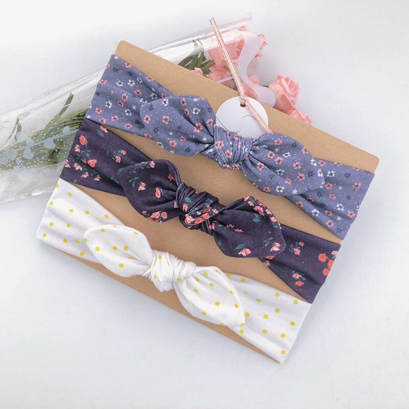 3 stuks/set stippen bloemen baby hoofdband schattige konijnenoren baby meisjes hoofdbanden strik meisjes haarbanden tulband baby haaraccessoires
