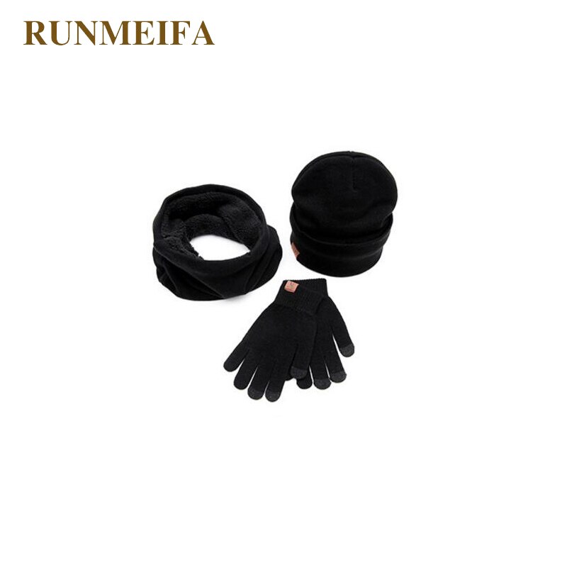 Luksusmærke herre vintervarme hue&tørklæde&touchscreen handsker på lager: -en