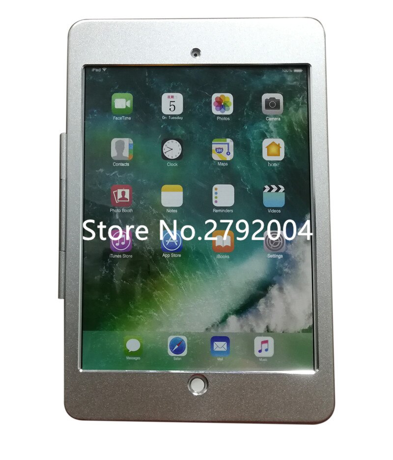 for 10.5 inch ipad desktop kiosk/ security display at hotel or bank / lock metal frame stand on table screw on countertop
