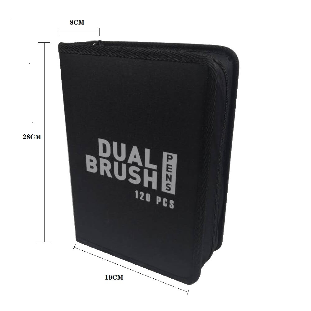 120 Kleuren Box Art Markers Fine Liner Dual Tip Borstel Pennen Set Tekening Schilderij Aquarel Pen Schoolbenodigdheden