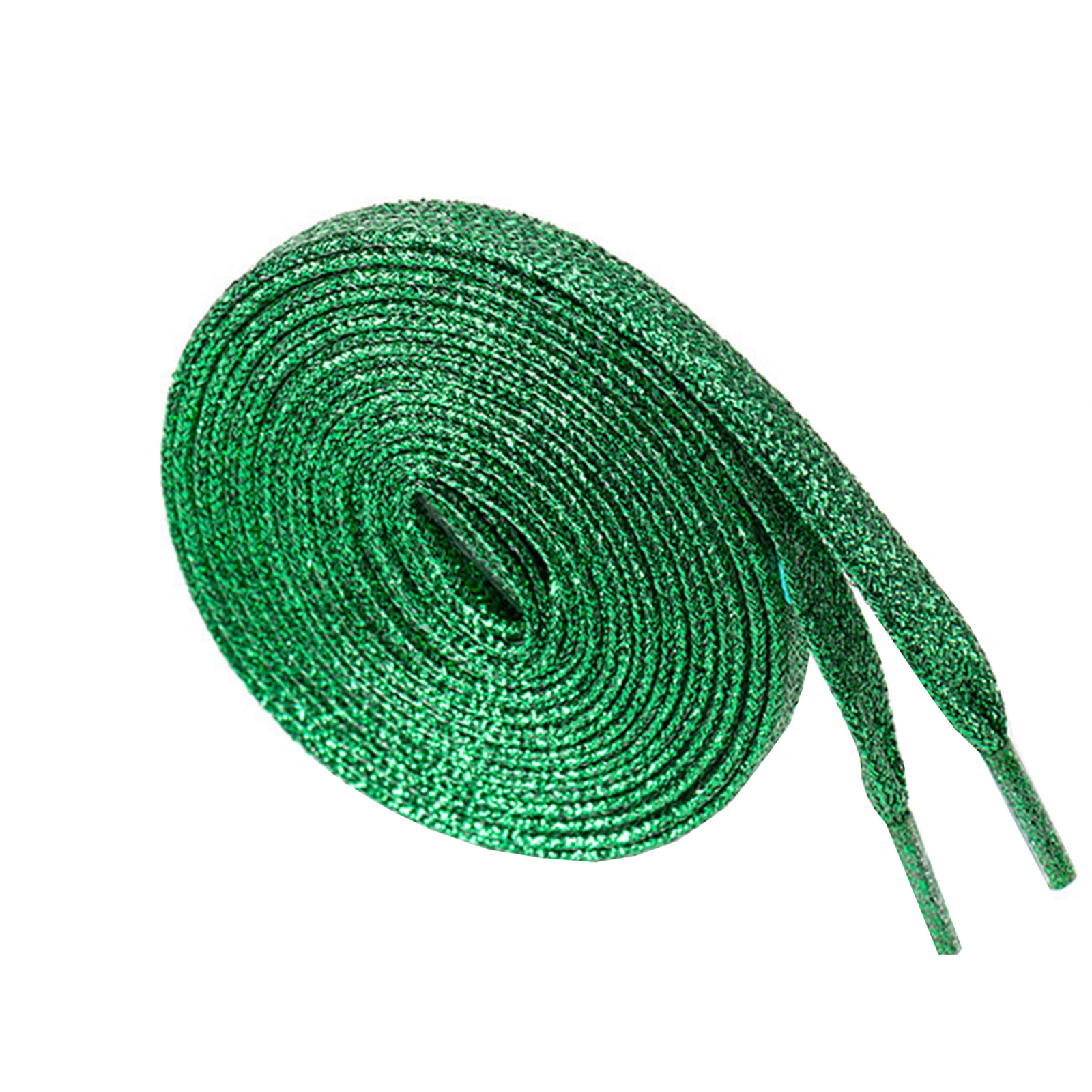 Lacets métalliques scintillants de 115 CM de Long, cordons de chaussures plats scintillants: dark green