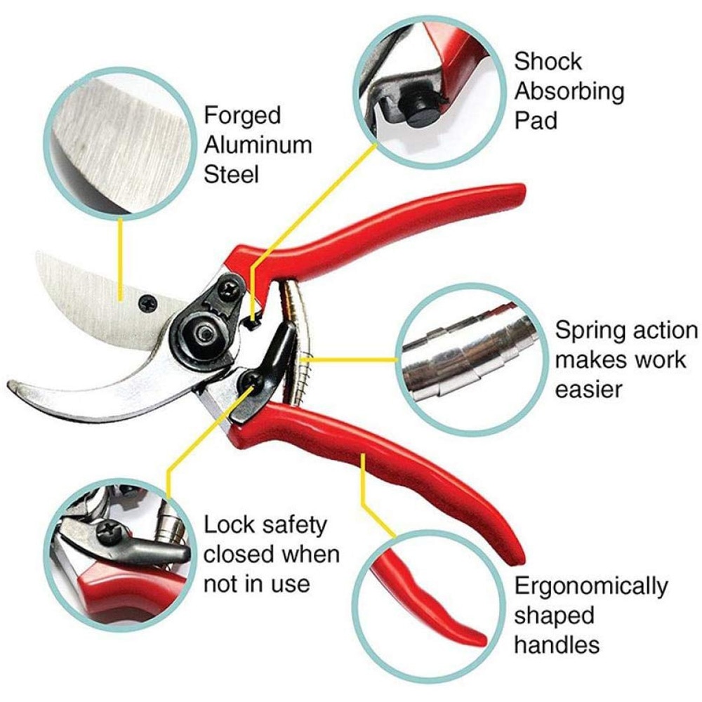 Pruning Shears Garden Bypass Pruners and Ergonomic Flower Cutter Grafting Tool Scissors Trimmer Cutter garden tool