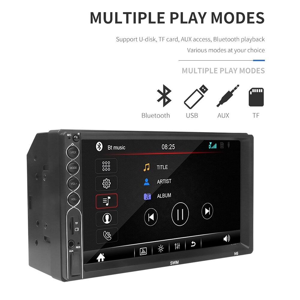 2 Din Car Multimedia MP5 Player 7 Inch HD Multimedia Player Bluetooth Touch Screen Auto Audio Stereo support FM/USB/TF/AUX