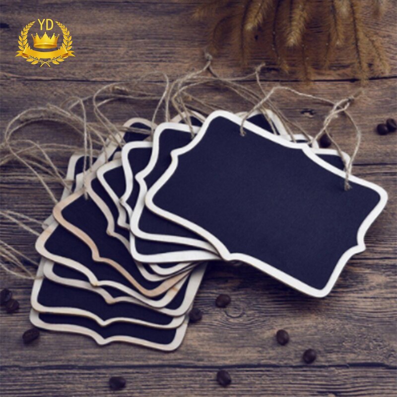 Houten Mini Opknoping Blackboard Schoolbord Bericht Memo Note Krijt Board Wordpad Met String Thuis Party Wedding Decor