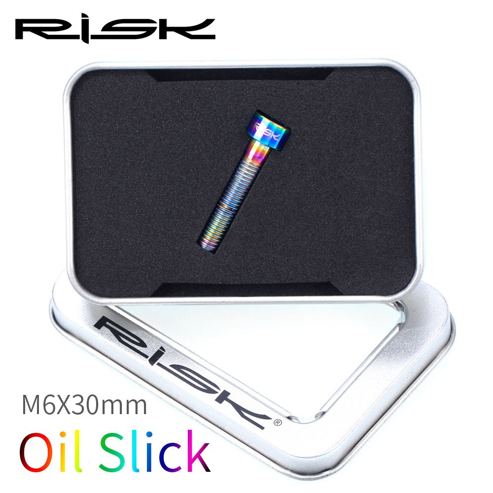 Risico 1Pc M6x30/35/40/50Mm Titanium Fiets Headset Cap Bolt Mountainbike 3 Kleuren ultralight Headset Stem Bolt Schroef Fietsonderdelen: M6x30 Rainbow