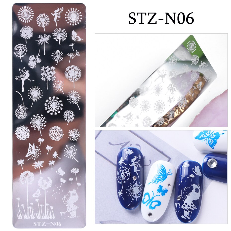 1 stücke Nagel Stanzen Platten Blume Blatt Geometrie Tiere Bild Stempel Vorlagen Dreamcatch N01-12Maniküre Drucken Schablone Werkzeuge: STZ-N06