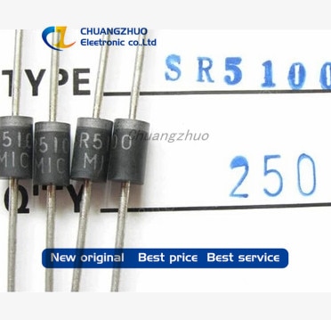 100 PCS schottky diode SR5100 5A/100 V DO-27 SB5100