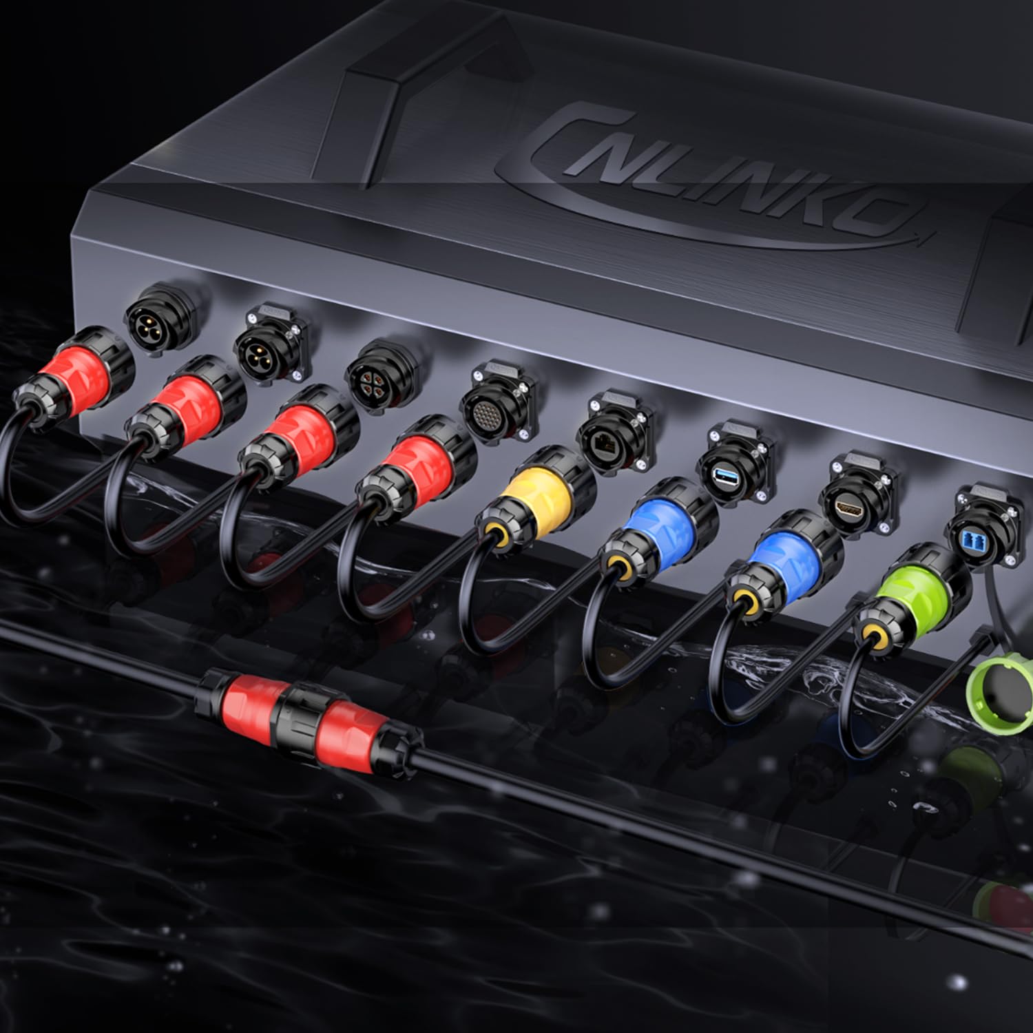 CNLINKO LC to LC Optical Fiber Connector IP68 Waterproof Single Mode Fiber Optic M24 Industrial Computer System Signal Connector