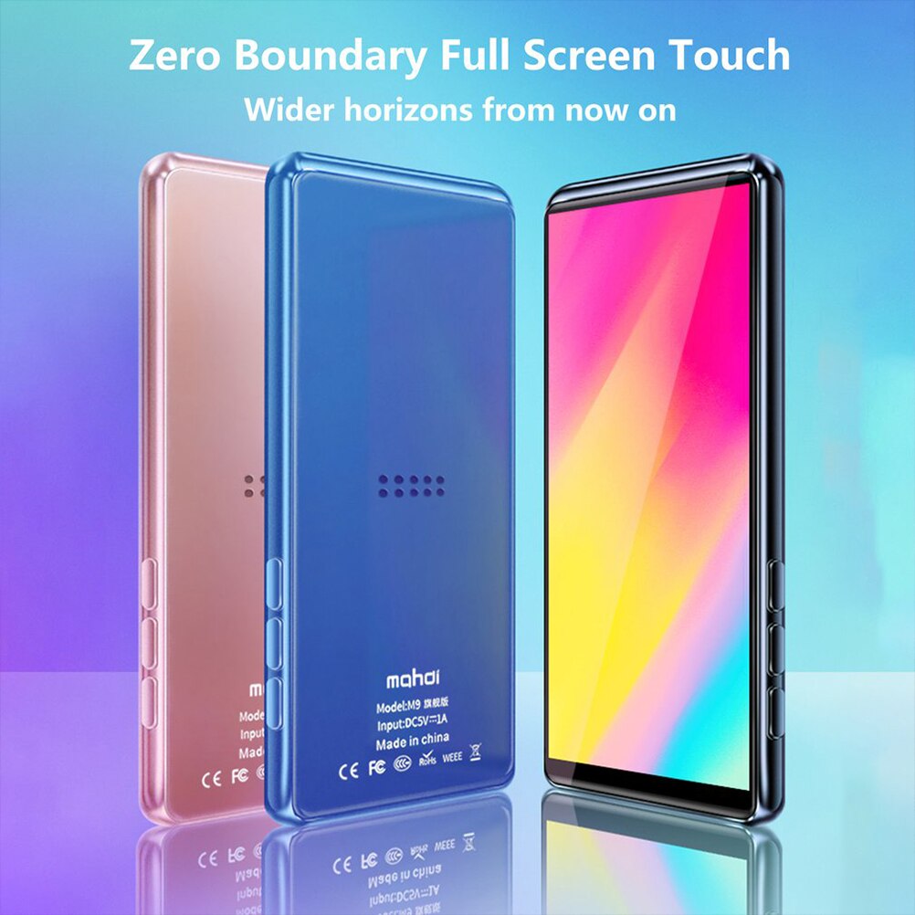 3.5Inch Full Screen Touch Bluetooth MP3 Player 8GB Memory Portable HiFi Lossless Sound Music Player with FM Radio Voice Recorder