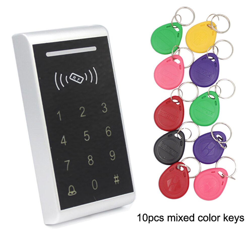 Backlight Touch 125khz RFID Card Access Control keypad EM Card Reader Door Lock opener wiegand 26 input Proximity Card Reader: AC and 10 color Key