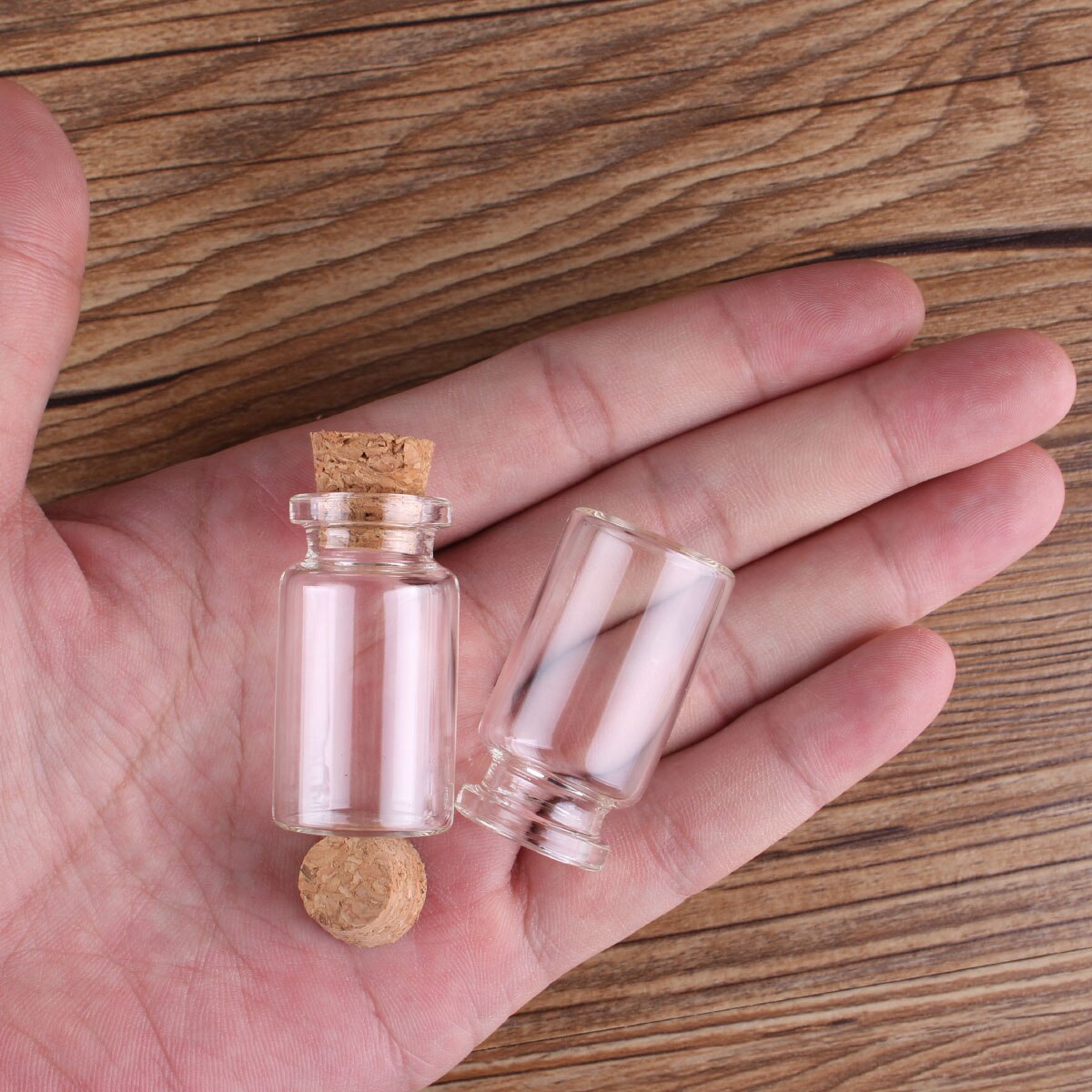 100 stuks 7ml glazen flessen met kurken stop 22*40mm kleine glazen potjes glazen flesjes voor huwelijksknutsels