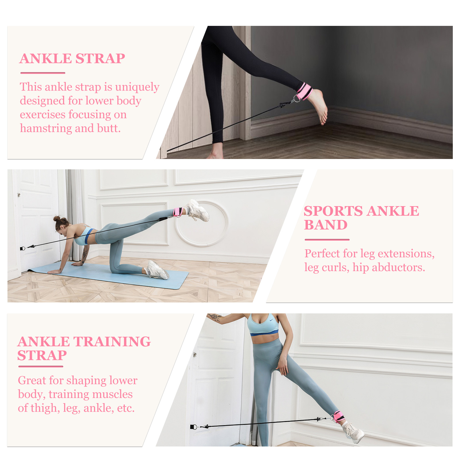 1pc Leg Strength Training Strap Ankle Strap Fitness Exercise Accessories