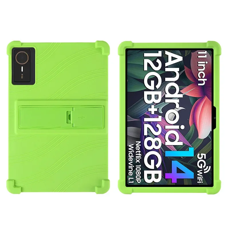 For Tecno MegaPad 11 10.95-inch Tablet with Multi-Angle Adjustable Stand Kid-Friendly Shockproof Case: green
