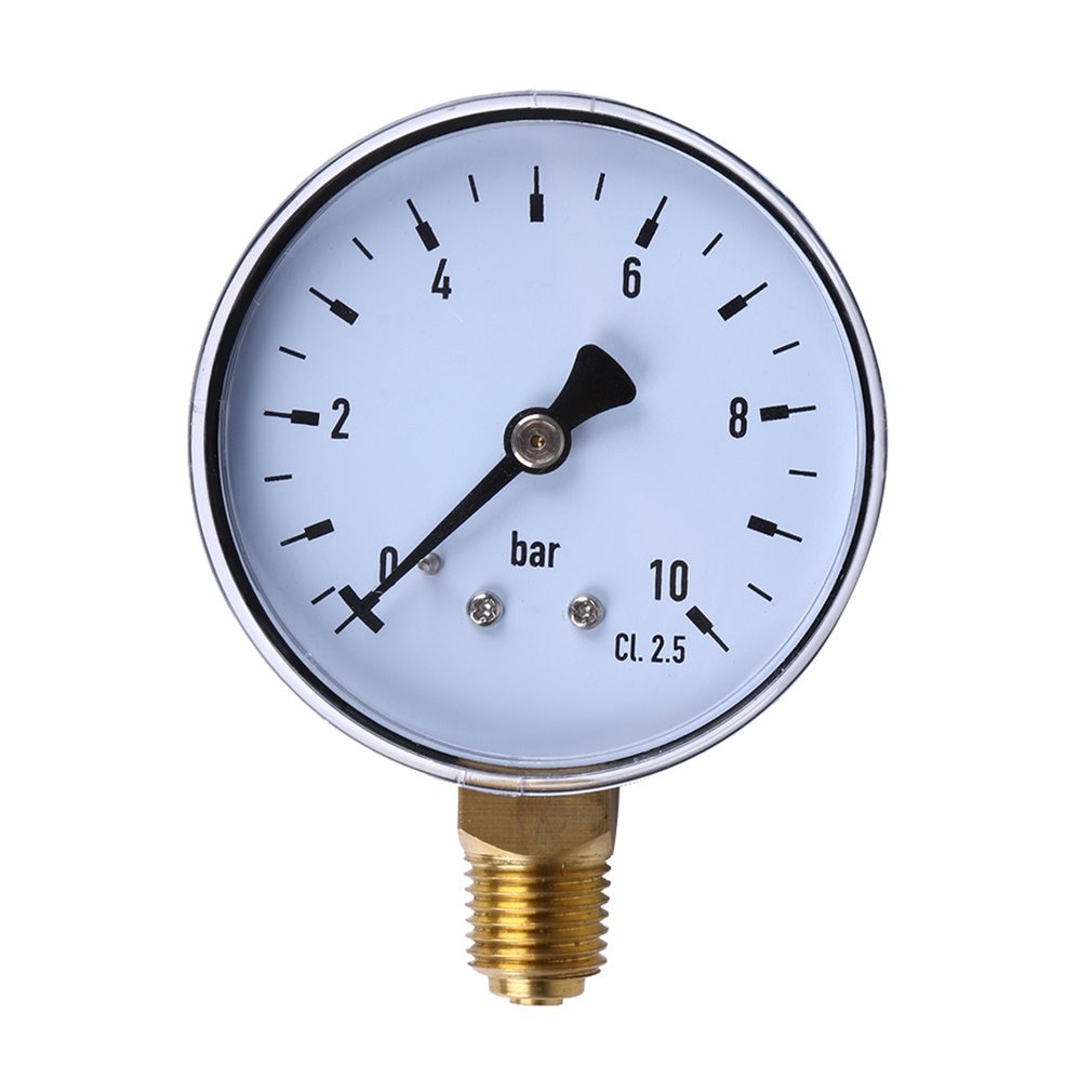 1 st 1/4 tum npt sidofäste 10 bar metall vatten olja luftkompressor tryckmätare manometer tryckmätningsverktyg