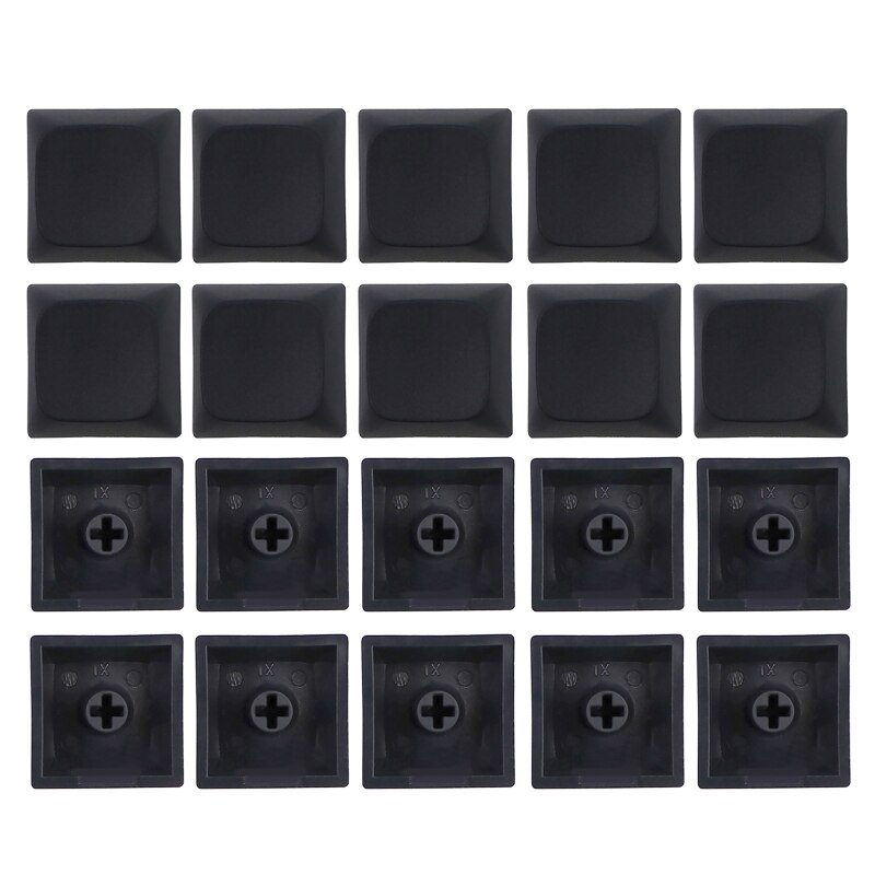 20PCs PBT Blank DIY Keycap Mechanical Keyboard Installation 1U 1X XDA Profile No Print Keycap Set for MX Switches: Black