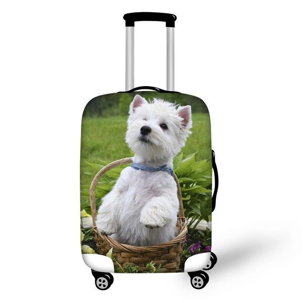 Instantarts west highland white terrier print kuffert beskyttelsesbetræk elastiske bagagebetræk gælder for 18-30 tommer rejsetaske: H10693- / Xl
