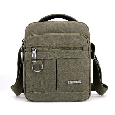 Bolsa de lona con solapa estilo Preppy para hombre, bolso cruzado de , bolsa de hombro de ocio multifunción, liso caqui,: Verde militar