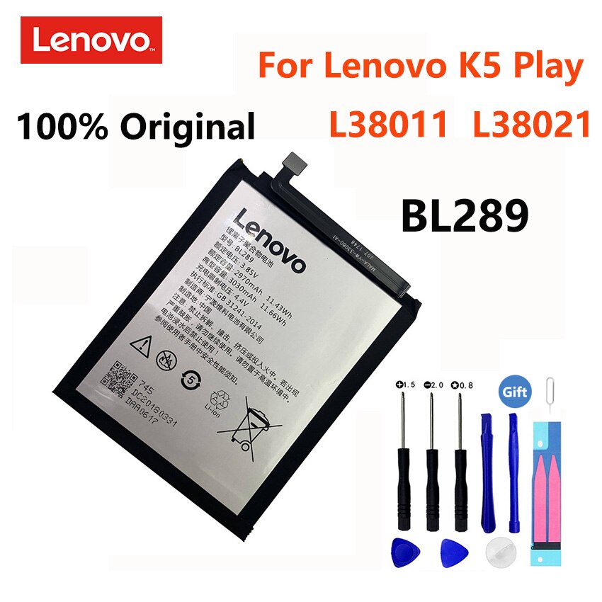 Batería 100% Original para Lenovo K5 Play, L38011, L38021, 3030mAh, BL289, batería de repuesto para teléfono móvil