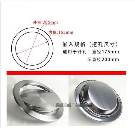 Stainless Steel Flap Lid Trash Bin Cover Flush Recessed Built-in Balance Kitchen Counter Top Swing Garbage Can Lid: A