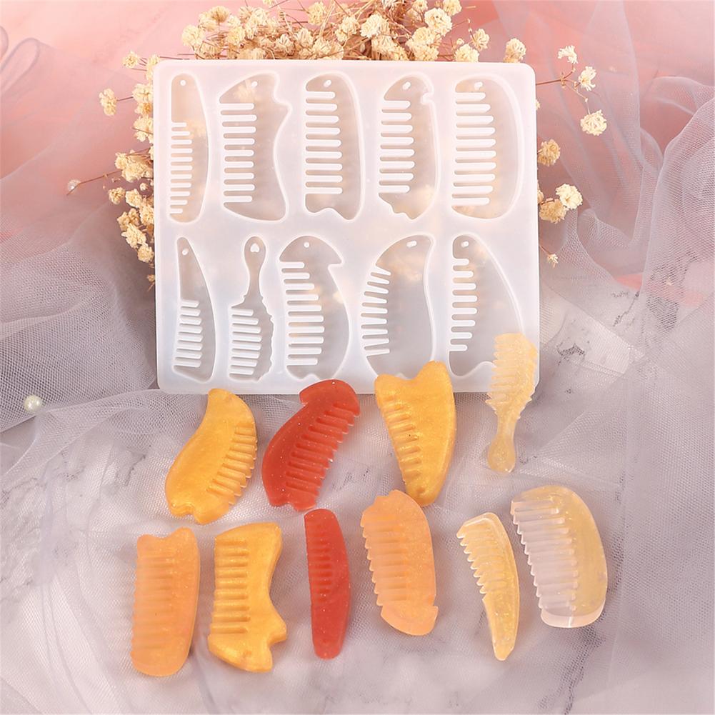 1PC peine moldes de resina Epoxy estilo mixto peine de silicona resina epoxi UV moldes para la fabricación de la joyería DIY resultados suministros Accesorios