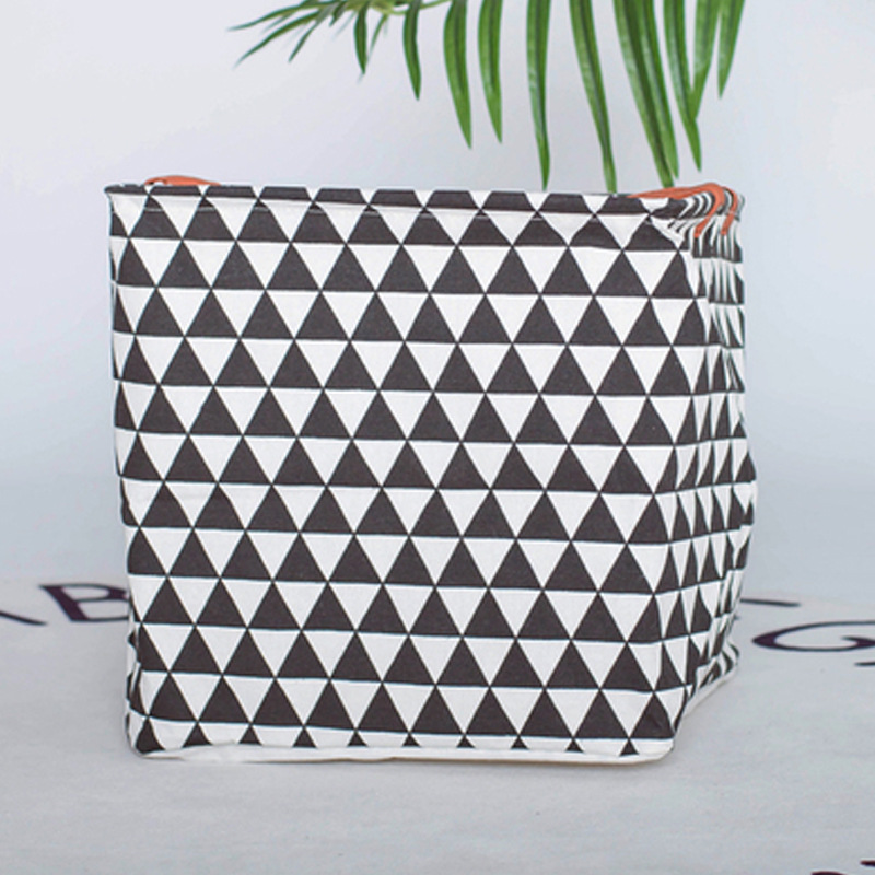 Organiseur de rangement nordique pour linge, grand espace, poignée pliable, panier à linge: style15