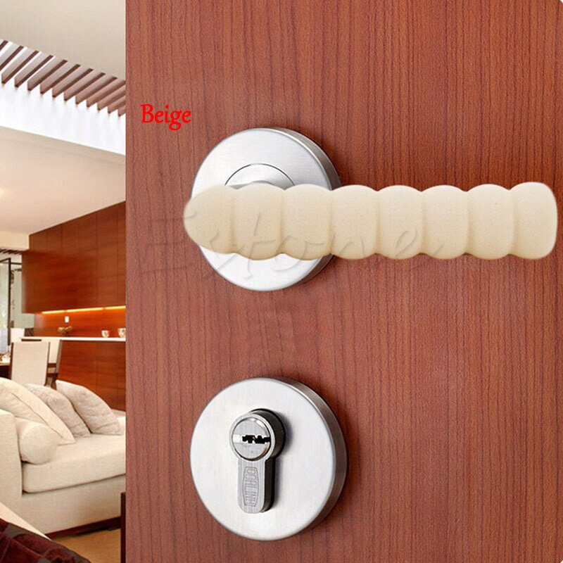 Tür Knopf Abdeckungen Weiche Schaum Tür Griff Knopf Startseite Schutz Statische-freies Baby Sicherheit Schutz Elastische Staub Abdeckungen Hause liefert: Beige