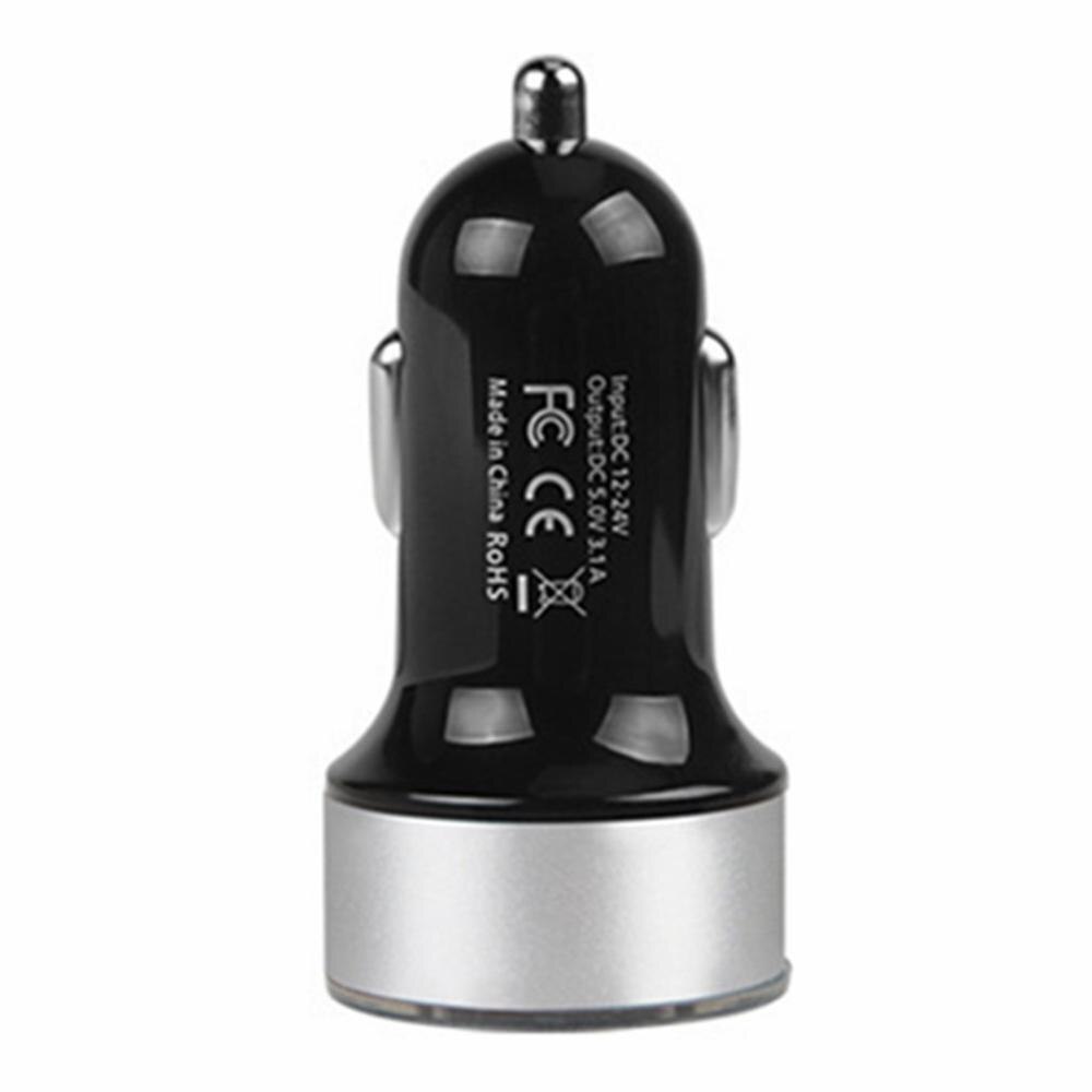Quick Charge Mini Usb Autolader Dual Usb Snelle Lader Multifunctionele Usb Een Drag Twee Conversie Sigarettenaansteker Oplader: silver