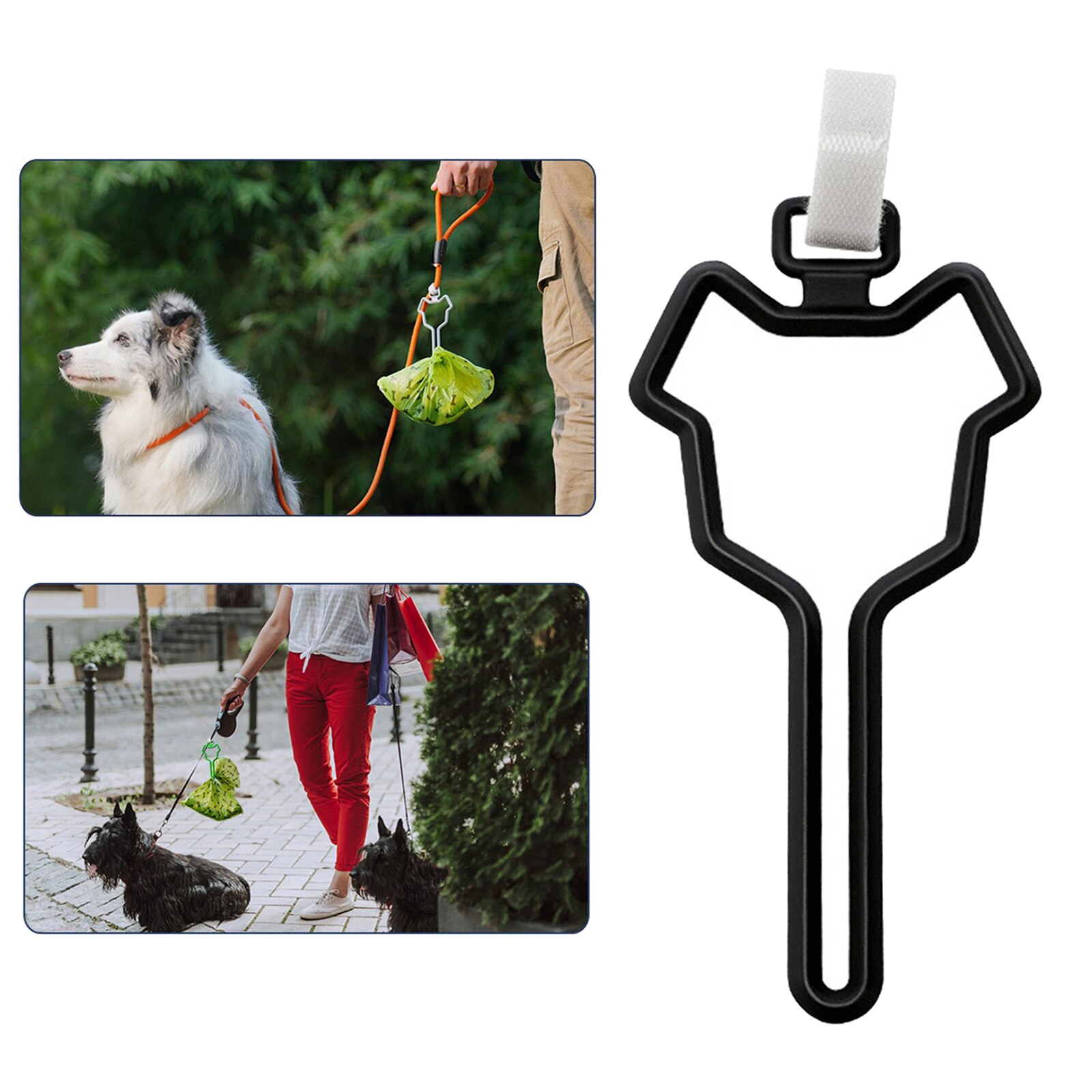 Hands Free Dog Poop Bag Holder Adjustable for Leash Attachment Pet Supply Dog Waste Carrier Pet Supply Accessories: Black