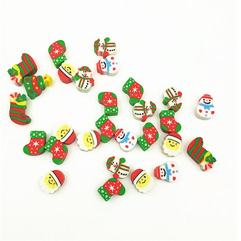 Christmas Tree Shaped Mini Eraser Student Learning Stationery Eraser Christmas Per Box 20 Erasers and Retail