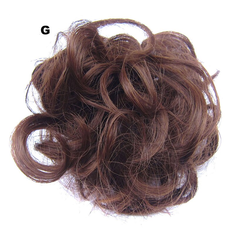 Similler syntetisk krøllet chignons gummibånd elastisk scrunchie hair extensions bånd hårspænde bundter hårstykker boller