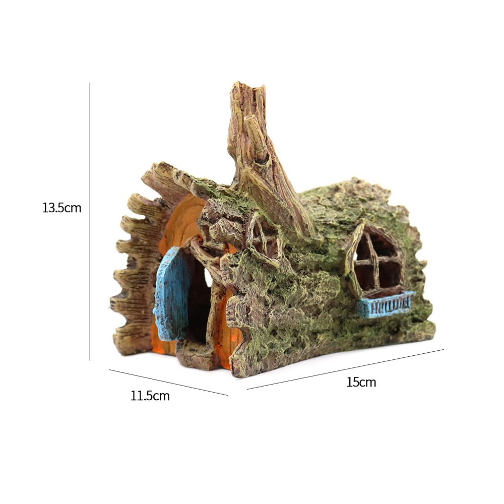 Acuario de peces, paisaje de Barco Pirata, barco de naufrago, decoración de barco de resina, ornamento, accesorios de decoración,: Wood house shaped