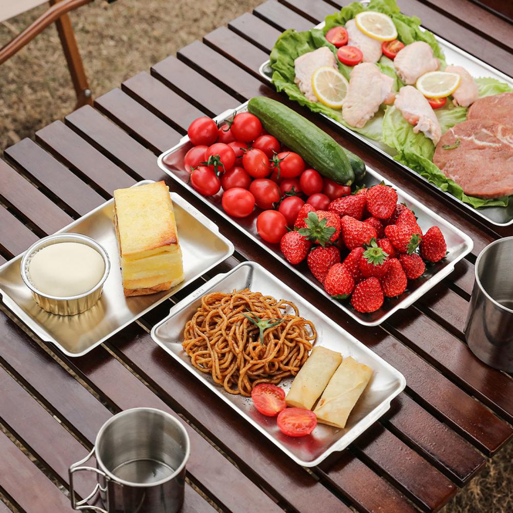 Unique Dining Plate Lightweight Reusable Barbecue Tray Multi-purpose Anti-cracking Dining Plate for Canteen Food Plate