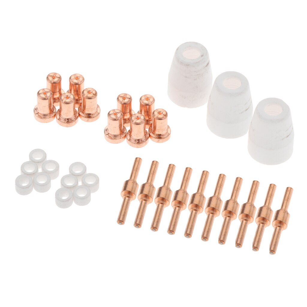 33PC Air Plasma Cutter Long Nozzle Tip & Ceramic Cup Accessory Kit