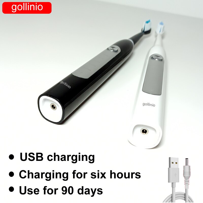 Gollinio szczoteczka elektryczna usb szybki ładowanie GL03A szczoteczka do zębów szczoteczka do zębów z akumulatorem głowica wymienna wodoodporna xp7 dla dorosłych