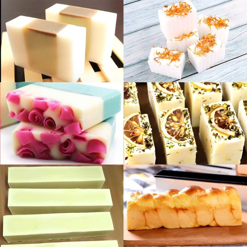 Silicone Soap Molds Rectangular Loaf Mold with Plastic Scraper for Handmade Soap