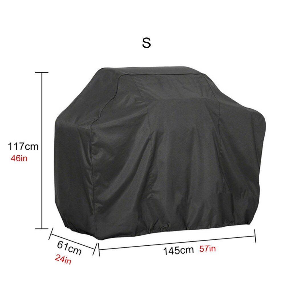 7 größen Schwarz Wasserdicht BBQ Abdeckung Grill Zubehör Grill Abdeckung Anti Staub Regen Gas Holzkohle Elektrische Grill Grill Abdeckung: S